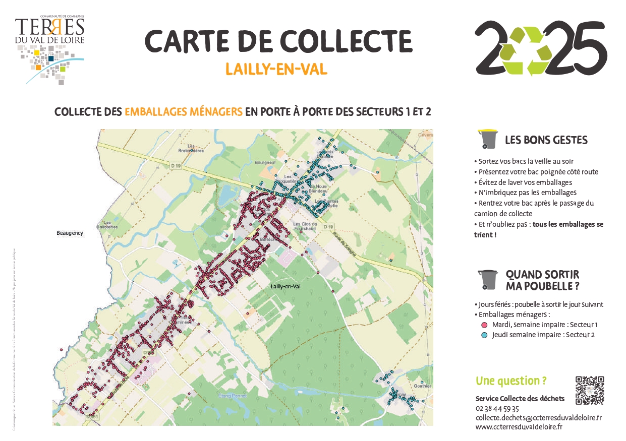 CCTVL - Collecte Déchets - Carte 2025